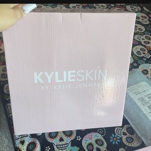 Kylie skin care mini fridge with the mini skin care products